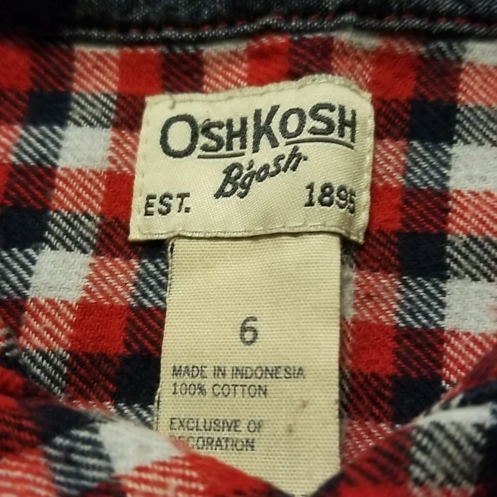 Oshkosh B'Gosh Boy's Plaid Button Down Long Sleeve Shirt